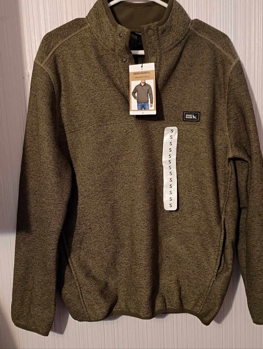 New Eddie Bauer  Sweater Fleece Pullover Mens Small